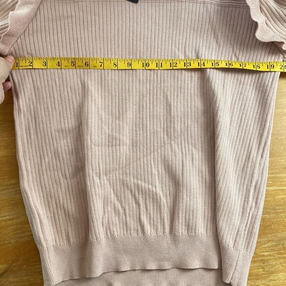 Deepself  NWT pink ruffle knit long sleeve pullover sweater Sz XL - Picture 9 of 9